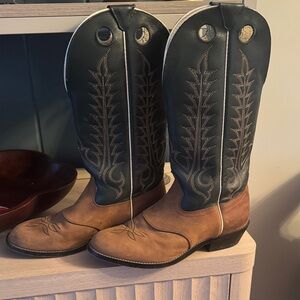 Tony Lama Black and Brown Cowboy Boots